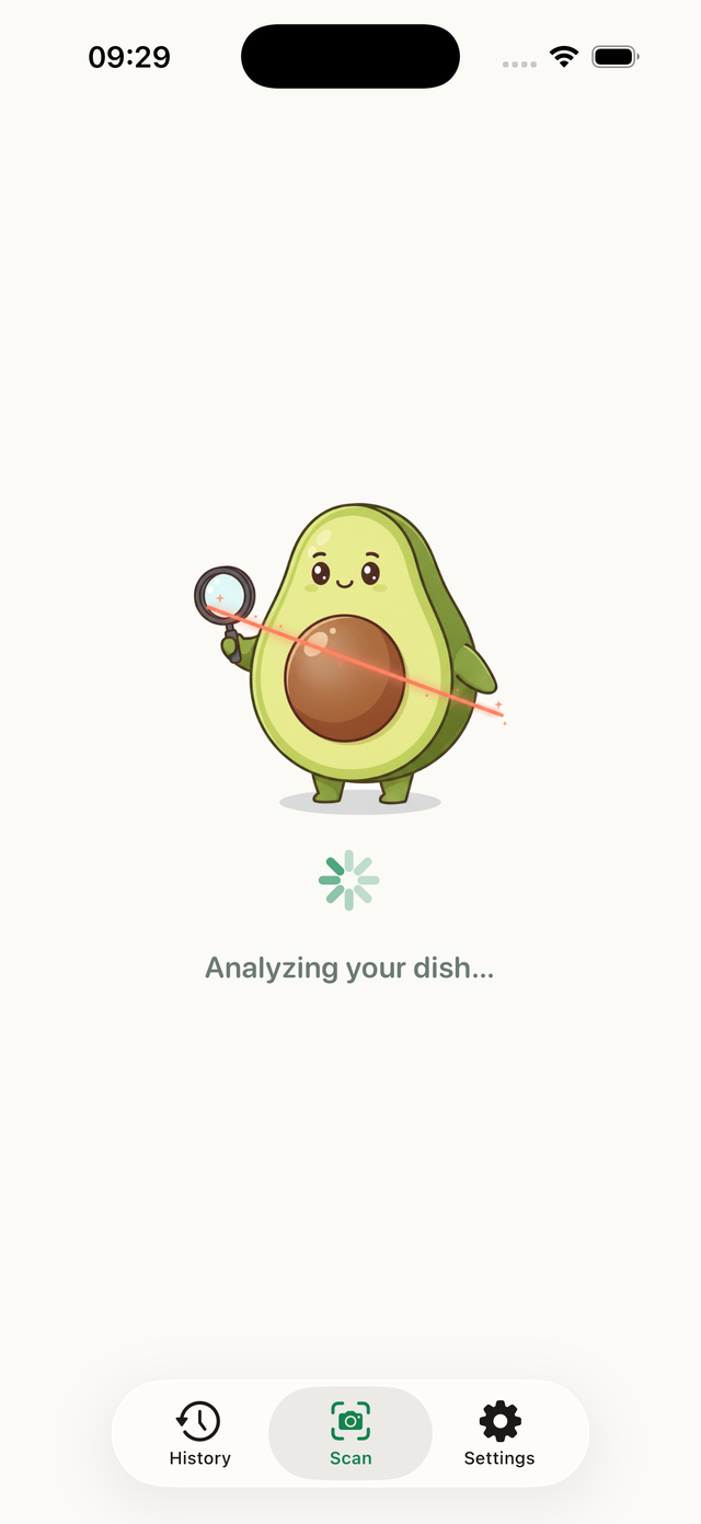 KetoRay analyzing a dish with the mascot and a spinner
